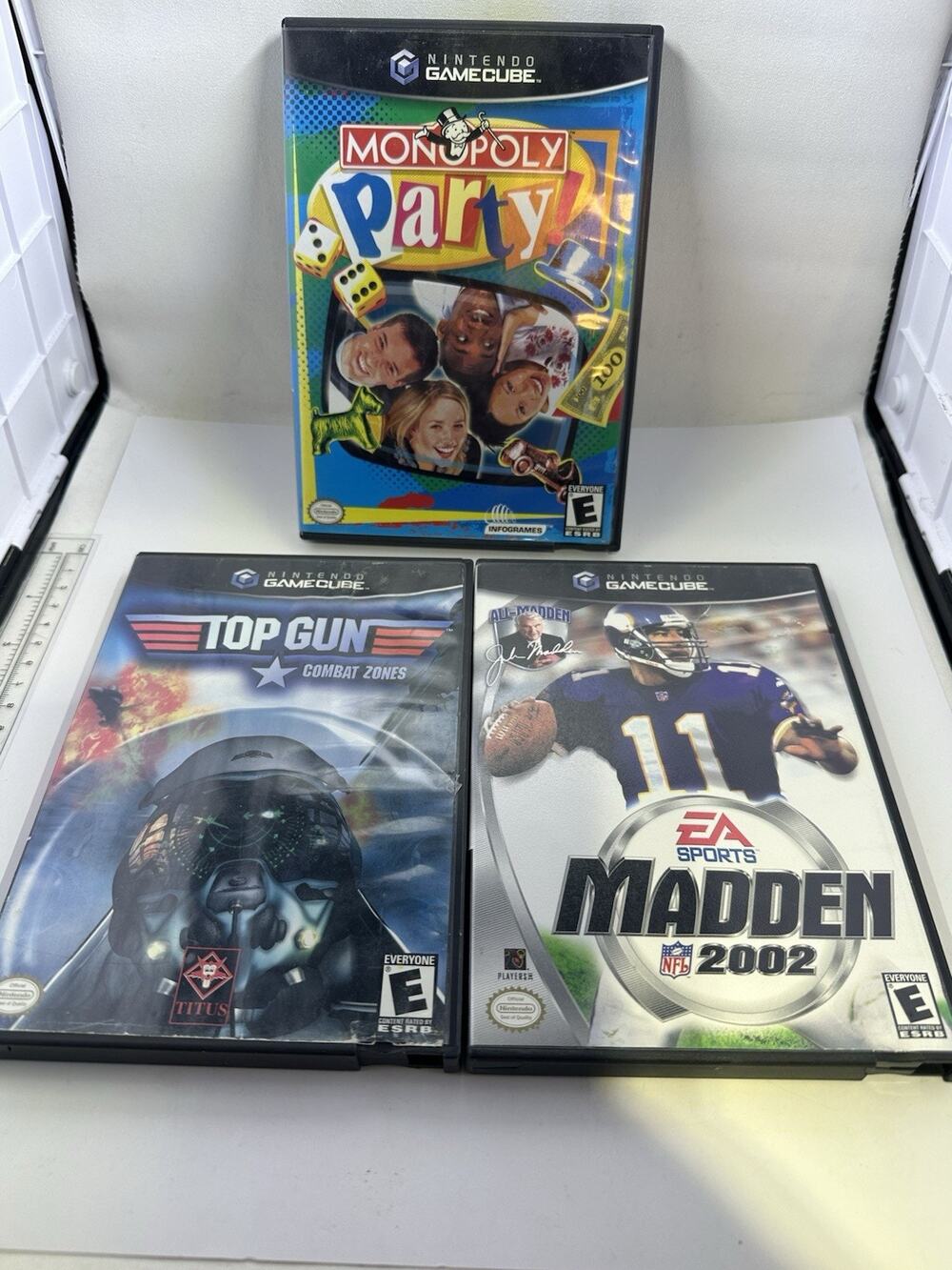 Nintendo Gamecube Game bundle Monopoly Madden Top Gun Retro Vintage Gaming